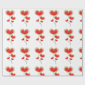 Hartvormige watermeloenballonnen cadeaupapier (Vlak)