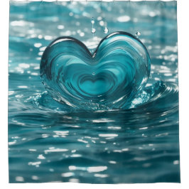 "Hartvormige waterplons" Douchegordijn