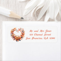 Hartvormige Waterverf bloemenkrans - Herfst Vibes