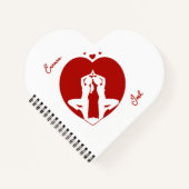 Hartvormige Yoga Paar Gepersonaliseerd Notitieboek (Voorkant)