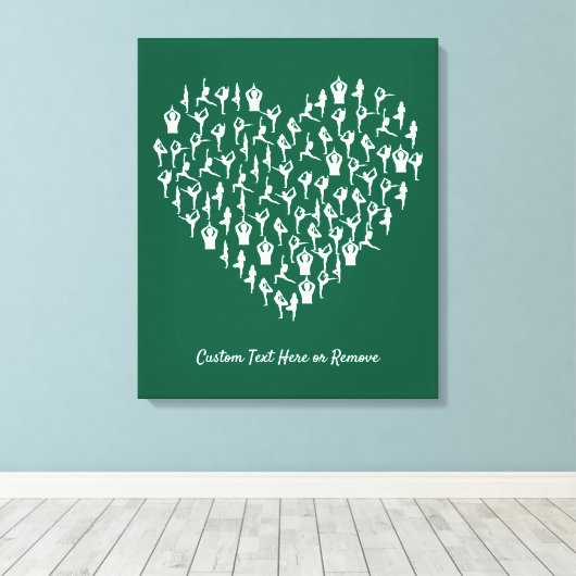 Hartvormige Yoga Pose Mindfulness, Balans & Zen Canvas Afdruk (Insitu (Houten vloer))