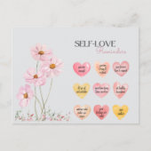 Hartvormige Zelf-Liefde Affirmatie Citeert Rozen Feestdagenkaart (Voorkant)