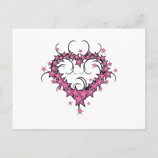 hartvormsterren tattoo ontwerp briefkaart (Voorkant)