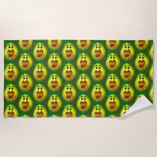 hartvriendelijk avocado eten strandlaken (Voorkant)