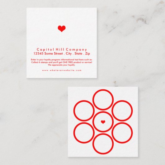 hartwein van loyaliteitsprogramma klantenkaartje (Voorkant / Achterkant)