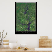 Hartwell & Keowee maakt Georgia-satellietkaart Poster (Keuken)