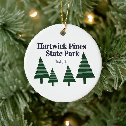 Hartwick Pines State Park kerstboomversiering Keramisch Ornament (Boom)