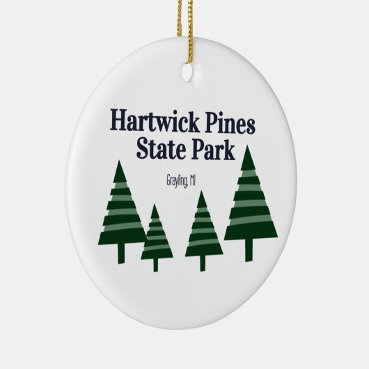 Hartwick Pines State Park kerstboomversiering Keramisch Ornament (Rechts)