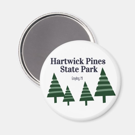 Hartwick Pines State Park Round Magnet (Voorkant / Achterkant)