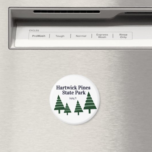Hartwick Pines State Park Round Magnet (Insitu (Vaatwasser))