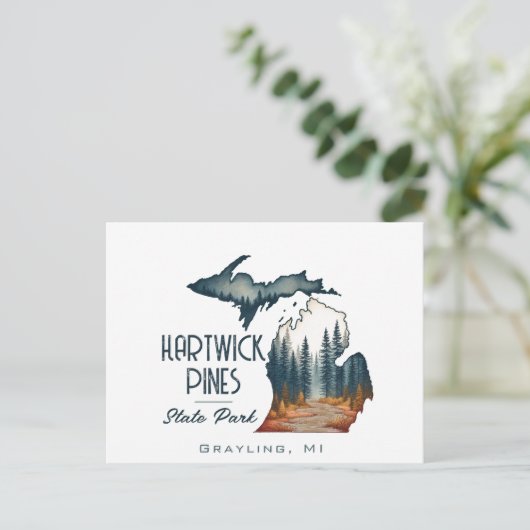 Hartwick Pines State Park Souvenir Gift Briefkaart (Staand voorkant)