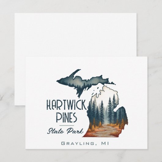 Hartwick Pines State Park Souvenir Gift Briefkaart (Voorkant / Achterkant)