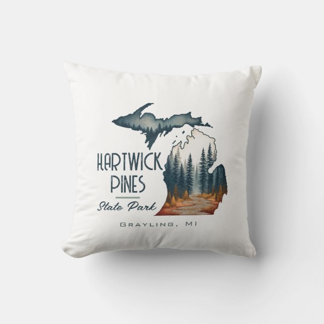 Hartwick Pines State Park Souvenir Gift Kussen (Voorkant)