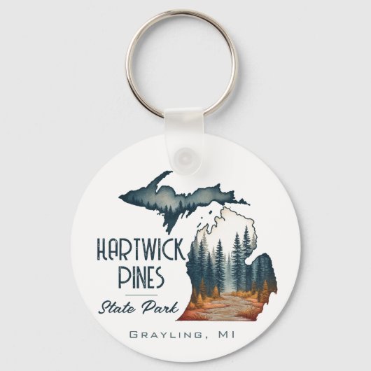 Hartwick Pines State Park Souvenir Gift Sleutelhanger (Voorkant)