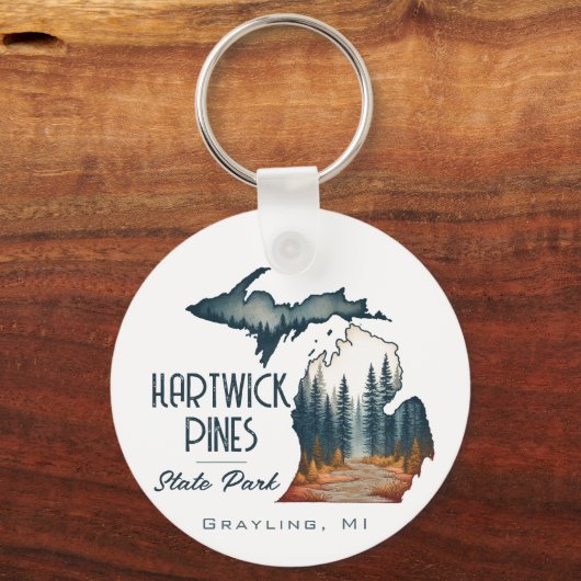 Hartwick Pines State Park Souvenir Gift Sleutelhanger (Voorkant)