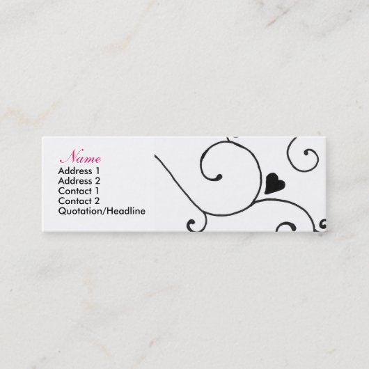 hartwirlscard mini visitekaartje (Voorkant)