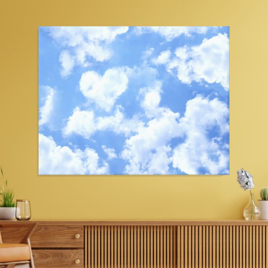 Hartwolk Lichte Blauwe Meisje Schattig Modern Beel Canvas Afdruk (Insitu (Woonkamer))