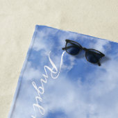 Hartwolk Lucht Lieflijk Plezier Modern Blauw Aange Strandlaken (In situ)