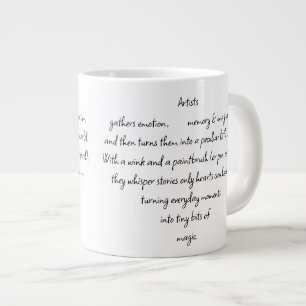 Hartwoorden die kunstenaar en Whimsical Art uitleg Grote Koffiekop