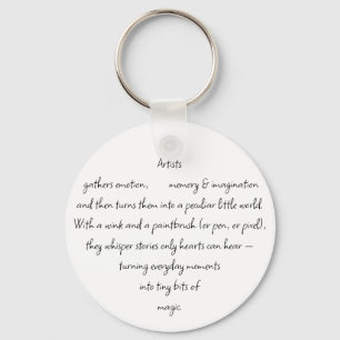 Hartwoorden die kunstenaar en Whimsical Art verkla Sleutelhanger