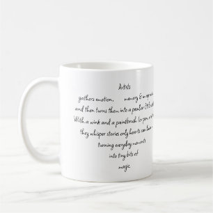Hartwoorden die uitleggen en artiest Whimsical Art Koffiemok