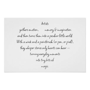 Hartwoorden die uitleggen en artiest Whimsical Art Perfect Poster