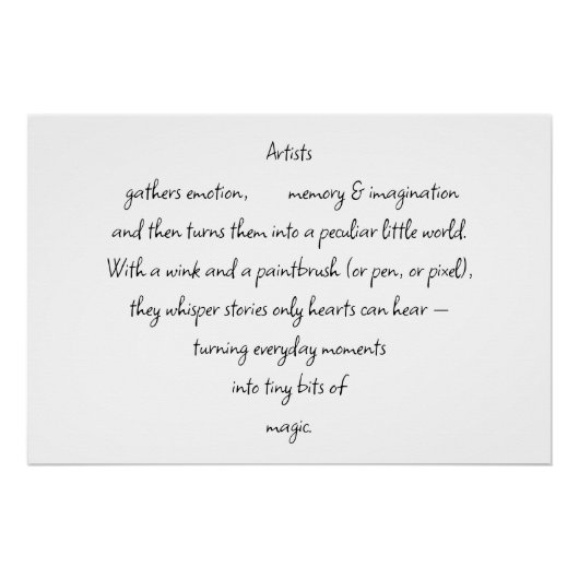 Hartwoorden die uitleggen en artiest Whimsical Art Perfect Poster (Voorkant)