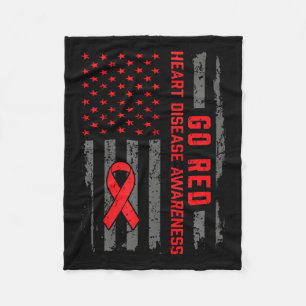 Hartziekte Amerikaanse vlag Rood hart ziekte A Fleece Deken