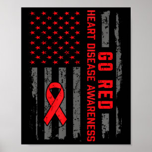 Hartziekte Amerikaanse vlag Rood hart ziekte A Poster