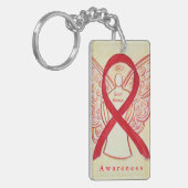 Hartziekte Angel Red Awareness Ribbon Sleutelhange Sleutelhanger (Voorkant Links)