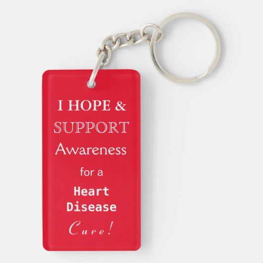 Hartziekte Angel Red Awareness Ribbon Sleutelhange Sleutelhanger (achterkant)