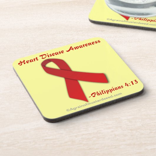 Hartziekte Awareness Phil 4:13 Bier Onderzetter (Linkerzijde)