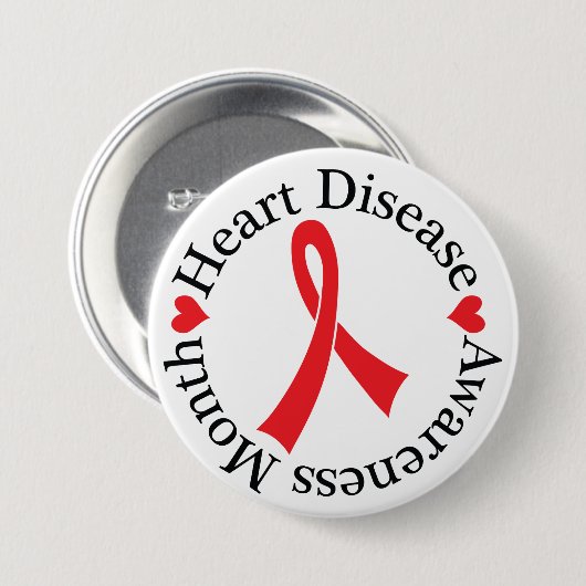 Hartziekte Bewustmaking Koolstof Button (Voorkant /achterkant)