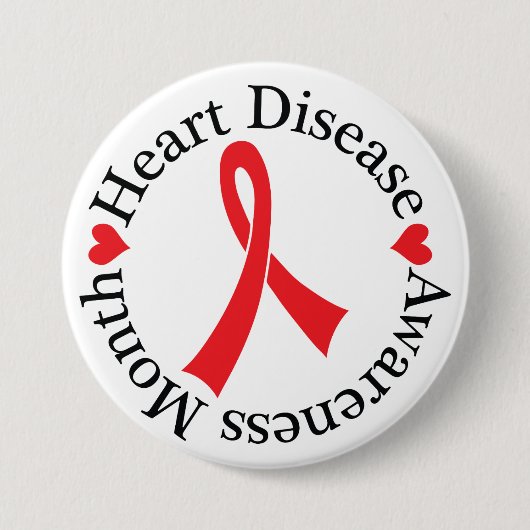 Hartziekte Bewustmaking Koolstof Button (Voorkant)