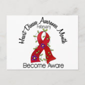 Hartziekte Bewustmaking Maand Bloed Lint 2 Briefkaart (Voorkant)