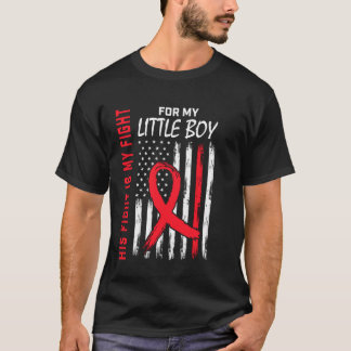Hartziekte bewustzijn vlag kleine jongen zoon steu t-shirt