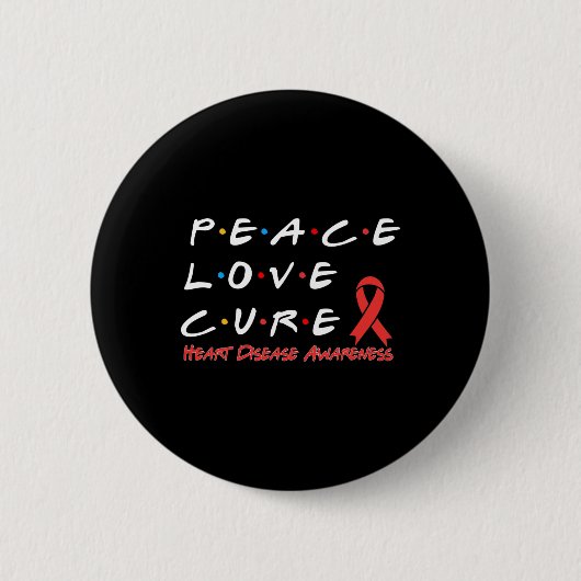 Hartziekte bewustzijn Vrede Liefde Genezing  Ronde Button 5,7 Cm (Voorkant)