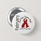 Hartziekte Bewustzijnsmaand Bloedband 1 Ronde Button 5,7 Cm (Voorkant /achterkant)