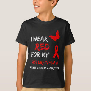 Hartziekte Ik Draag Rood Voor Mijn Schoonzus Lint T-shirt