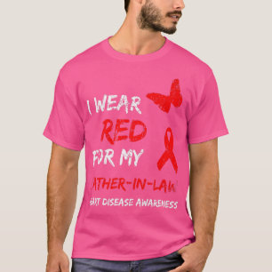 Hartziekte Ik Draag rood voor mijn vadersInLaw-lin T-shirt