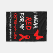 Hartziekte Ik Draag voor mijn schoonzus Ribb Fleece Deken (Voorkant (Horizontaal))