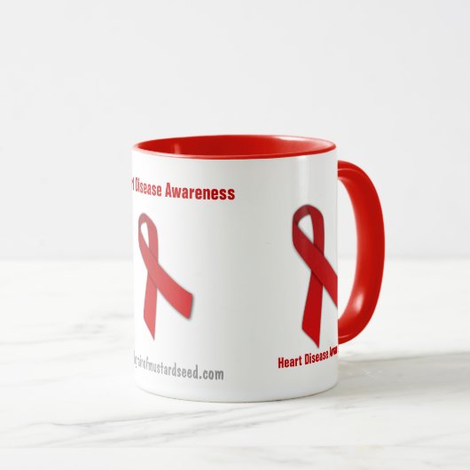 Hartziekte Rode lint Mok (Voorkant rechts)