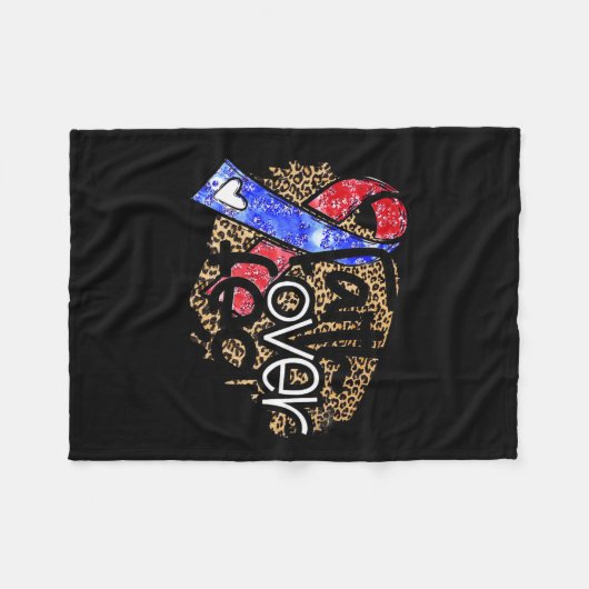 Hartziekte Rood Blauw Lint Geloof Over Angst Fleece Deken (Voorkant (Horizontaal))