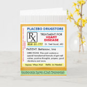 HARTZIEKTE RX Voorschrift voor gezondheid Goed ged Kaart (Gele Bloem)