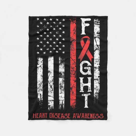 Hartziekte Warrior Amerikaanse vlag Fleece Deken (Voorkant)