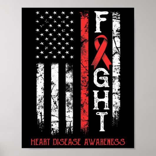 Hartziekte Warrior Amerikaanse vlag Poster (Voorkant)