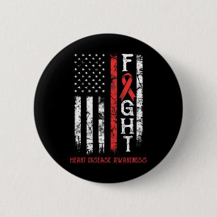 Hartziekte Warrior Amerikaanse vlag Ronde Button 5,7 Cm
