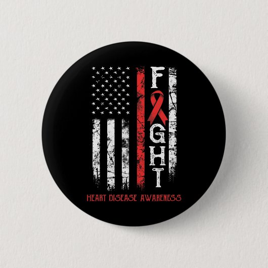 Hartziekte Warrior Amerikaanse vlag Ronde Button 5,7 Cm (Voorkant)