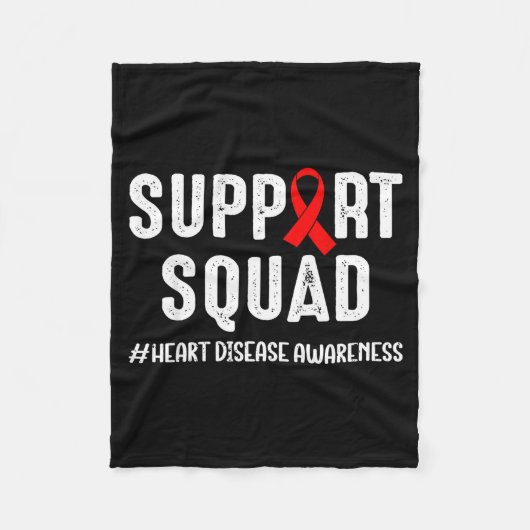 Hartziekte Warrior Ondersteuning Squad Hartziekte Fleece Deken (Voorkant)