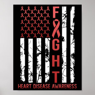 Hartziektebewustzijn Februari Usa Vlag Lint R Poster